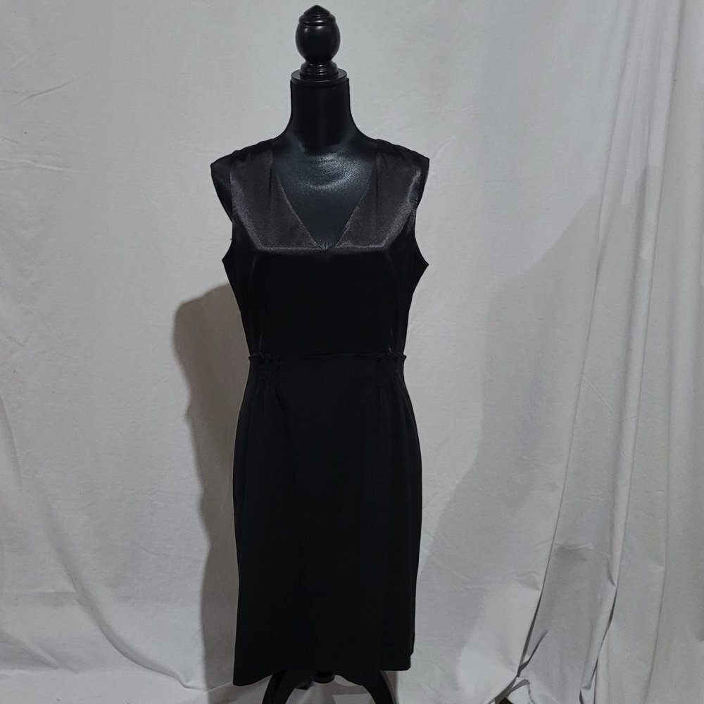 Tahari dress Jayden sleeveless satiny LBD little black dress evening formal new